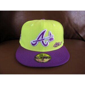 Atlanta Braves x Big League Chew SOUR APPLE New Era 59FIFTY Fitted Cap sz 7 5/8